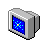 computer with a blue screen